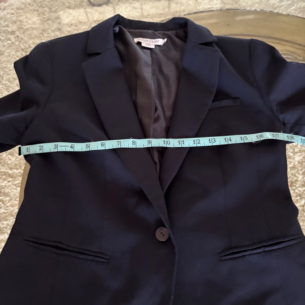 VINTAGE Pendleton Blazer Womens 6 Navy Blue Virgin Wool Jacket Preppy Classic - Picture 10 of 12